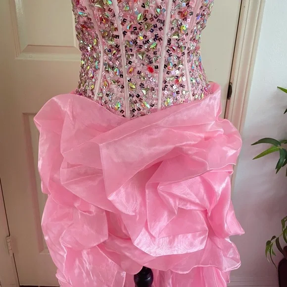 CINDERELLA Pink Corset Sequin Ball Gown Size 6 - Picture 2 of 5